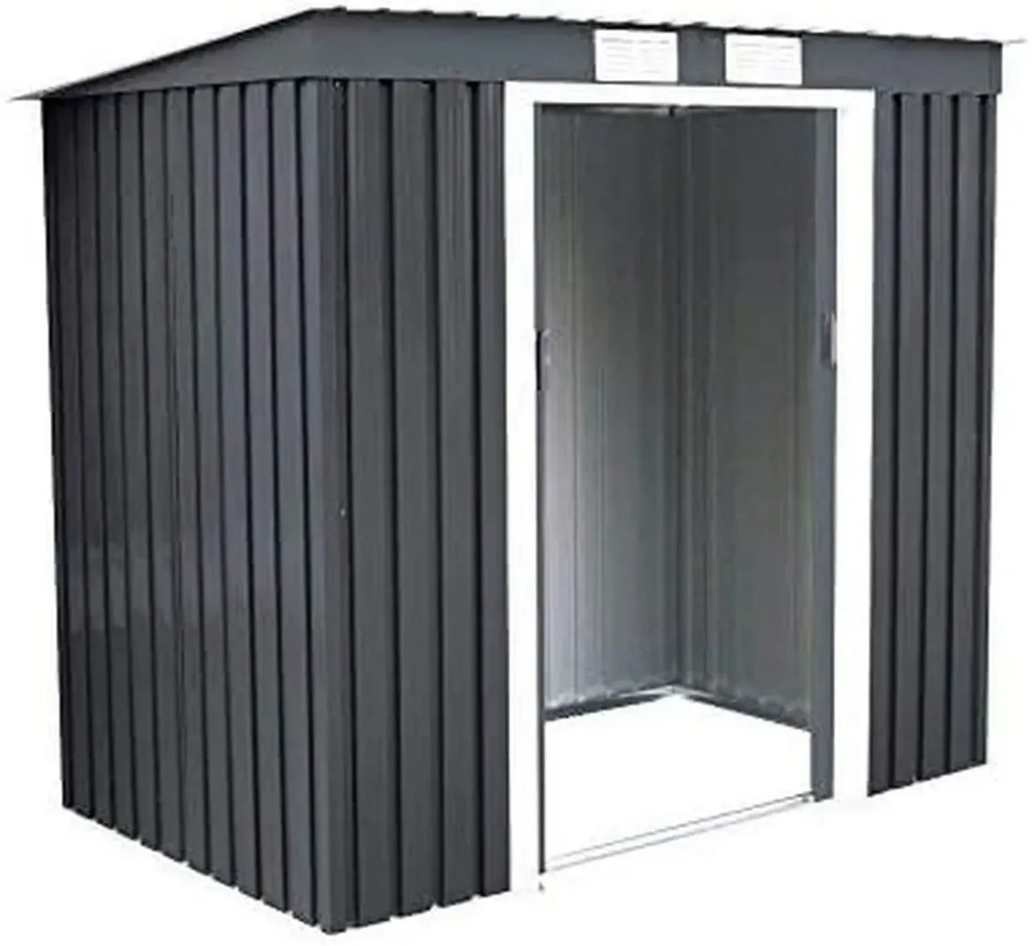 COSTWAY Abri de Jardin Métallique avec Portes Coulissantes, 213 x 130 x 173 cm, Couleur Grise