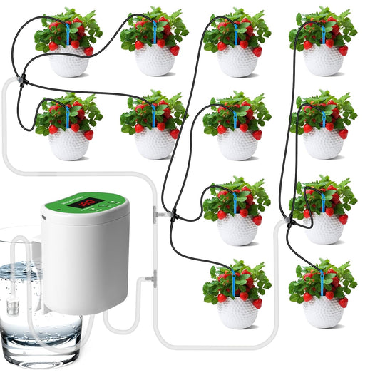 Kit d'arrosage goutte à goutte — JH12, avec port USB, affichage LED, rechargeable
