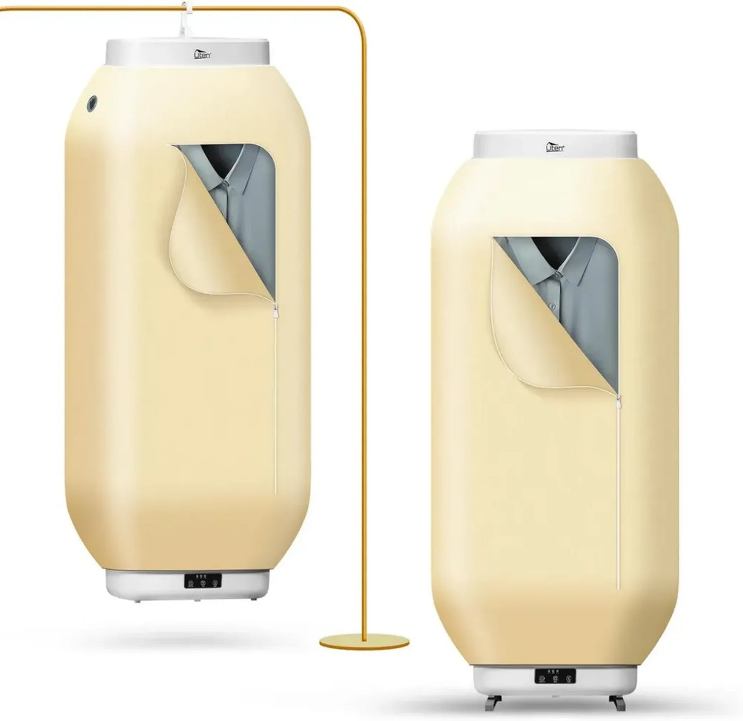 Sèche-linge Électrique Portable 600W Uten, Compact et Amovible avec Minuterie, Utilisation Polyvalente Suspendu ou Posé, Idéal pour Voyages, Résidences et Hôtels