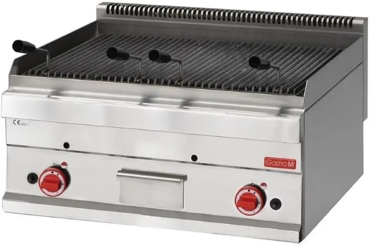Barbecue à Gaz en Pierre de Lave - Plaque Fonte - Design Moderne - Argent