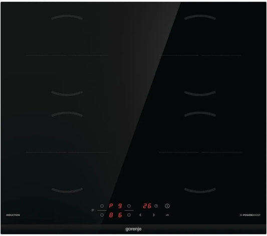 Plaque à Induction Gorenje 60 cm - Commandes Tactiles - Boost de Puissance - Minuterie - Sécurité Enfant - Indicateur de Chaleur - Noir