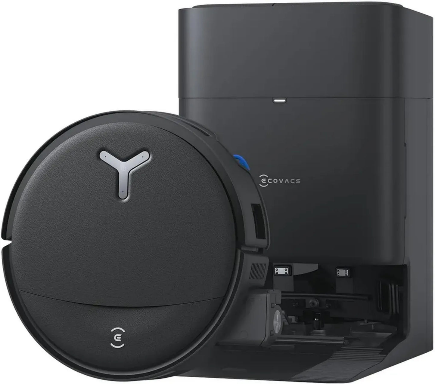 Aspirateur Robot ECOVACS DEEBOT T80S Omni, Aspiration Puissante 24 800 Pa, Technologie Ozmo Roller 2.0, Anti-Enchevêtrement 3.0, Triple Nettoyage, Lavage à Haute Température, Séchage Rapide, Couleur Noire