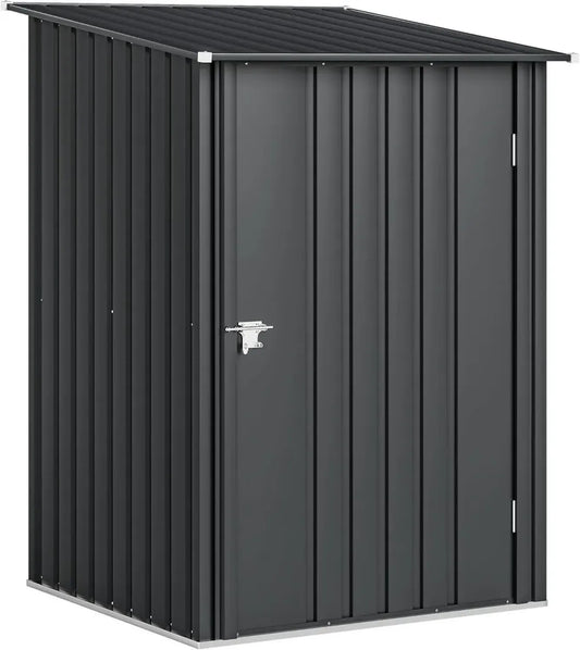 Abri de Jardin en Acier Galvanisé avec Porte Verrouillable, 0,92 m², Gris Foncé